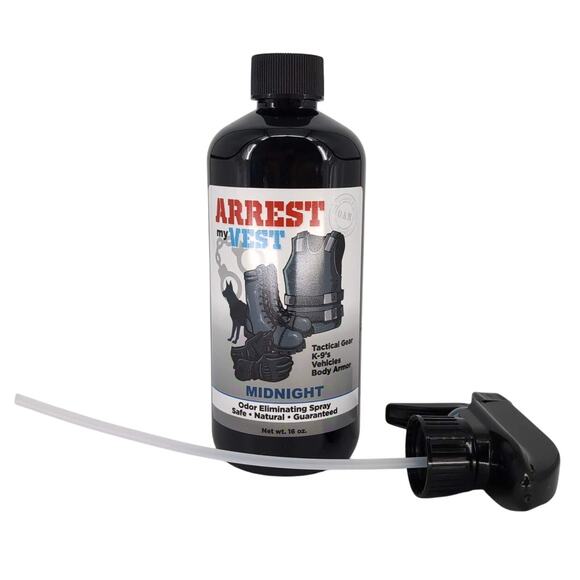Arrest My Vest Midnight Scent Military Police Grade Odor Eliminating Spray 16 oz - Picture 1 of 16